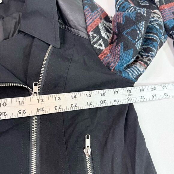 Daniel Rainn Moto Jacket Womens Small Aztec Black Full Zip Pockets Chevron boho - Picture 3 of 9